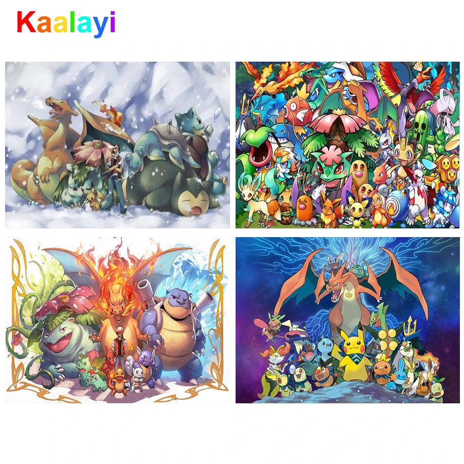 5d Diyダイヤモンド絵画ポケモン写真クロスステッチダイヤモンド刺繍スクエア ラウンドモザイク家庭用装飾ギフトzs097 Aliexpress Home Garden