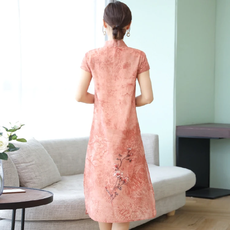 Китайское традиционное платье для женщин Qi Pao cheongsam элегантное улучшенное высококачественное винтажное платье Ципао с принтом размера плюс