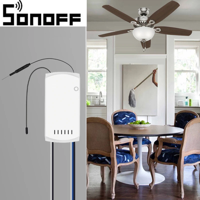 

2019 New SONOFF IFan03, Wi-Fi Ceiling Fan And Light Switch Controller Support PF 433 MHZ controller