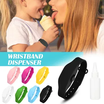 

6pcWristband Hand Dispenser This Wearable Hand Sanitizer Dispenser Pumps Disinfectant Sanitizer Bracelet Dispensing Tool