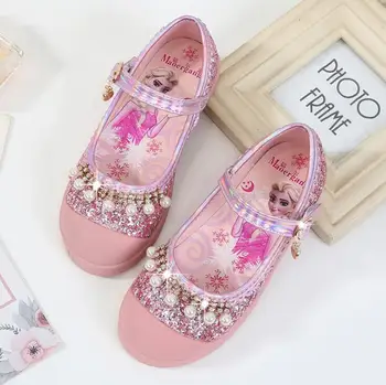 

Kids Elsa Glitter Party Princess Shoes For Girls Elegant Wedding Princess Girl Shoe Little Girl Dress Leather Shoes Girls Heels