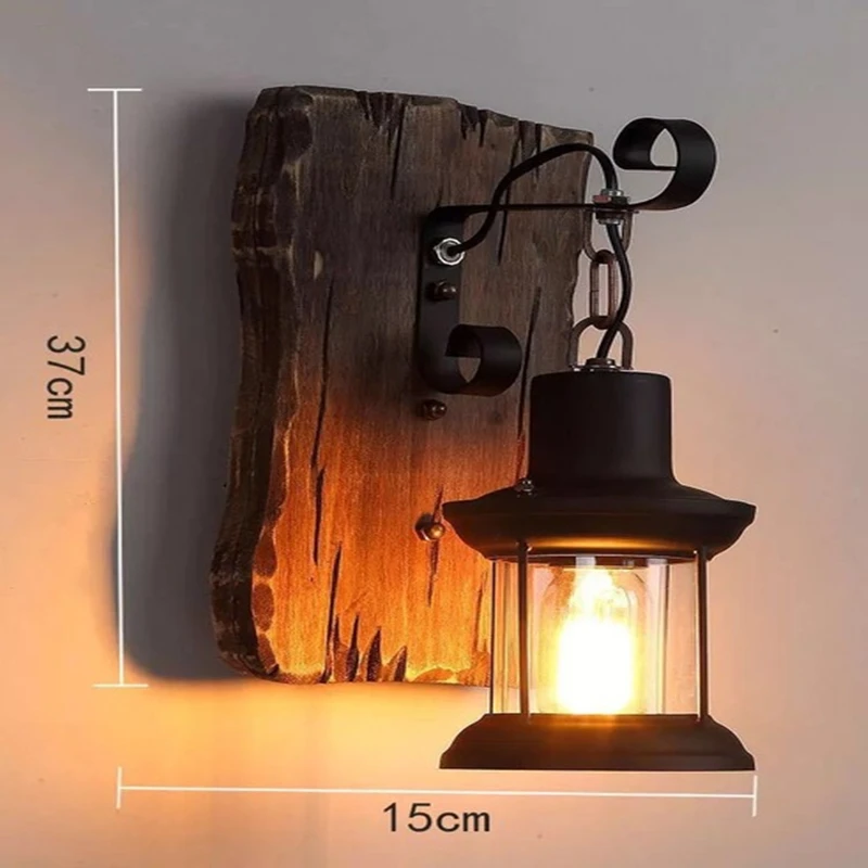 Wood Led Wall Lamp Nordic Retro Industrial Sconce Restaurant Bar Coffee Home Interior Loft Vintage Hotel Light Bathroom Lighting swing arm wall lamp Wall Lamps