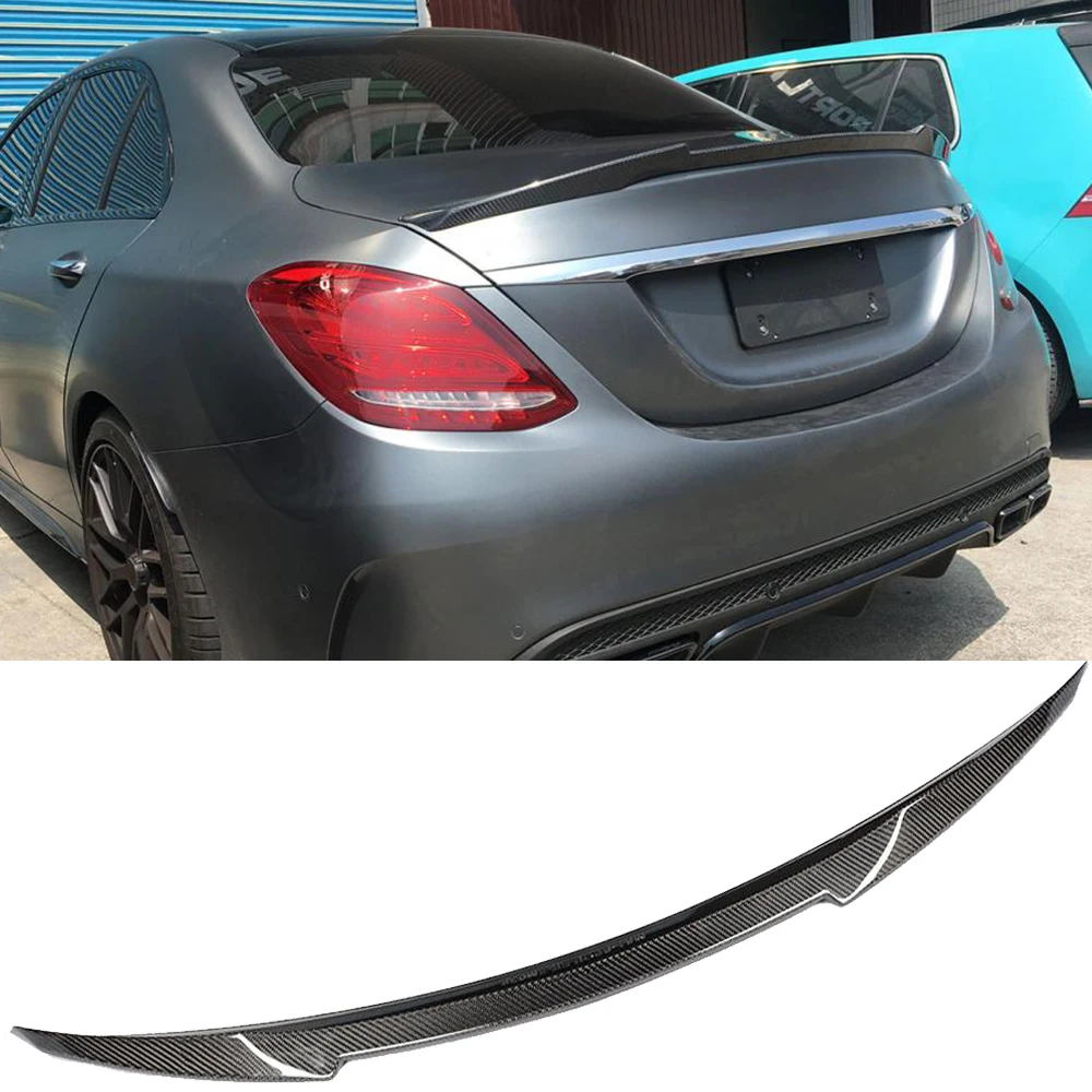 Карбоновый спойлер на задний багажник крыло для Mercedes Benz C Class W205 C63 AMG C180 C200 C250 Седан