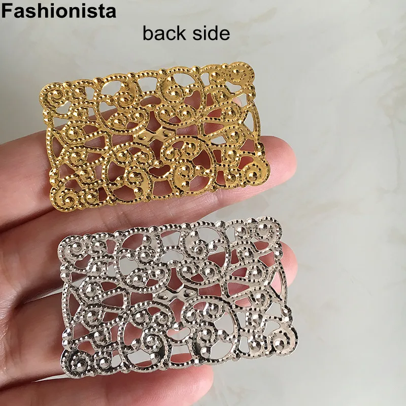 20 pcs Silver Tone Embellishments Scrapbooking Paper Craft Metal Stamping  Lace Filigree