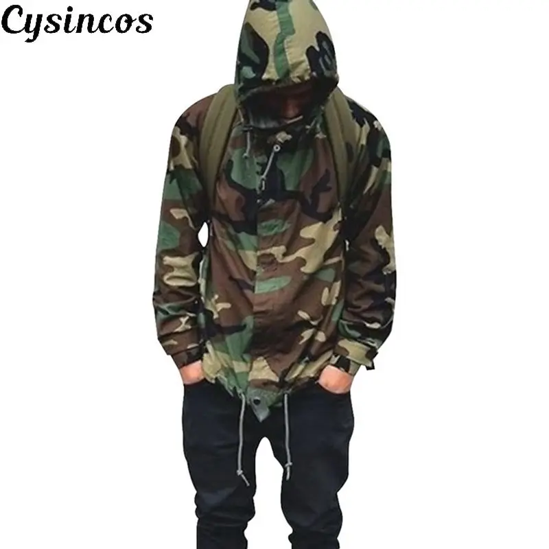 

CYSINCOS NEW Sports Mountaineering Camouflage Men Jacket Hip Hop Hoodies Casual Coat Tops Male Camo Hiking Sportswear Plus Size