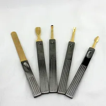 Маникюр с полировкой инструменты позолоченный прочный Набор для маникюра из нержавеющей стали многофункциональный маникюр пять штук в наборе оптом