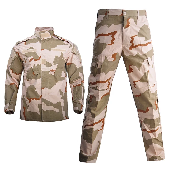 Military Uniform Camouflage Tactical Suit Men Army Special Forces Combat Shirt Coat Pant Set Camouflage Militar Soldier Clothes sand digtal