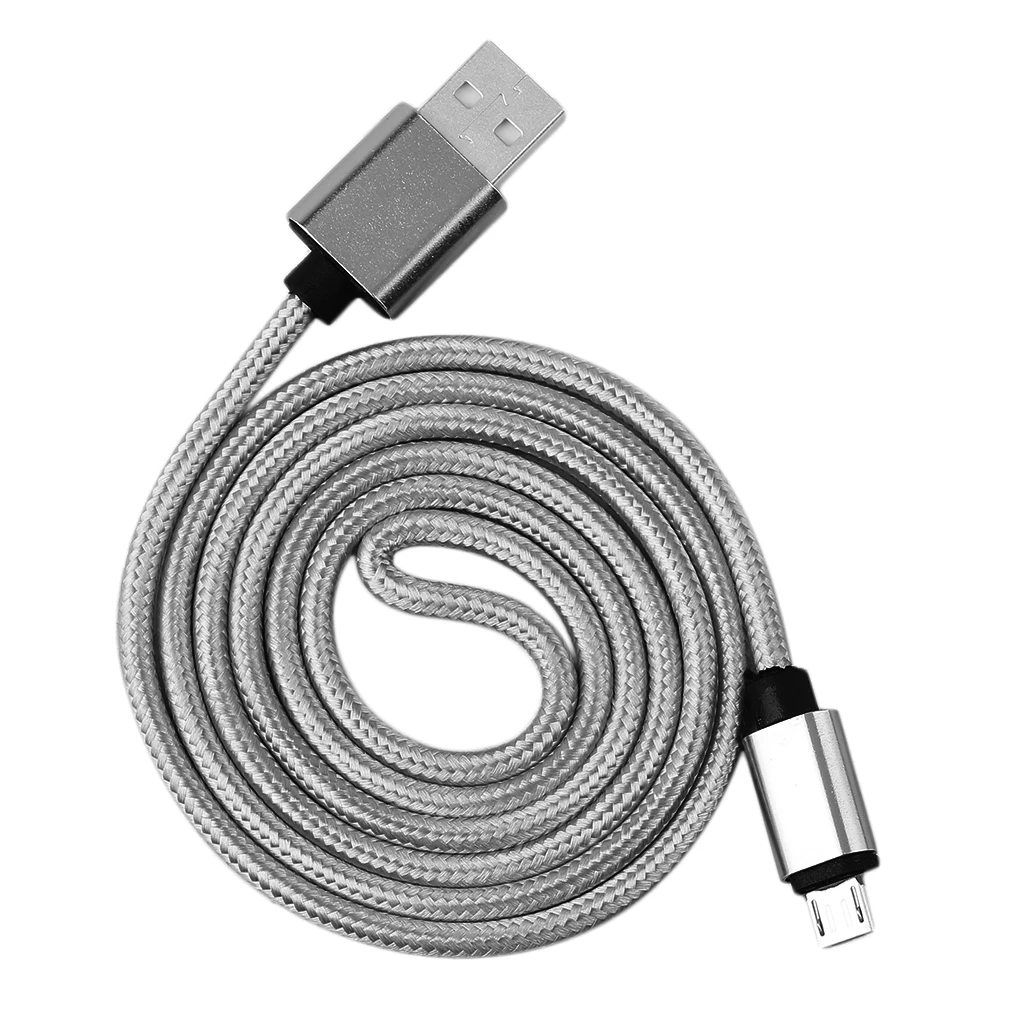 dark gray 1 м универсальное нейлоновое алюминиевое зарядное устройство из алюминиевого сплава зарядный Дата кабель передачи данных кабель синхронизации для телефонов Android - Цвет: dark gray