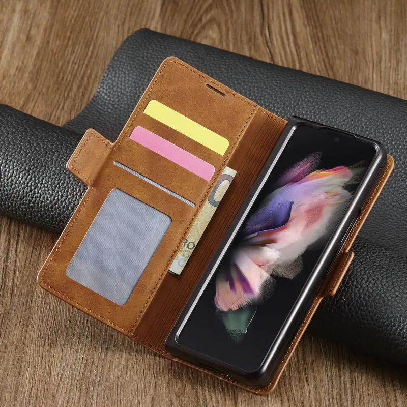 Чехол для Samsung Galaxy Z Fold 3 чехол с магнитной застежкой кожаный кошелек телефона