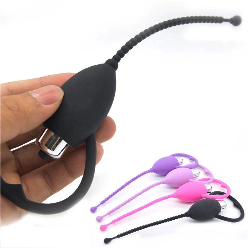 Chastity Urethral Vibrator Sound Catheter Male Female Penis Insert Device Silicone Dilator Penis Plug Stretching Sex Toy for Men