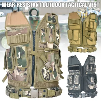 

Adult Outdoor Vest Combat Carrier Multifunction Zippered Vest for Outdoor Hunting Field Game hh88