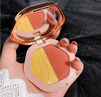 

Makeup Highlighter Shimmer Powder Illuminator Highlight Face Contour Golden Bronzer Highlighter Contour Cheek Blush Face Blusher