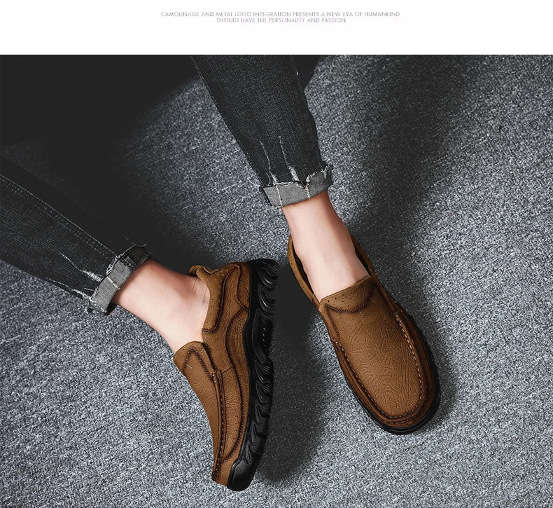 High quality Men casual Shoes Guenuine Leather Men Shoes Spring Autumn Oxfords Shoes for Man Footwear Fashion Design Heavy Flats