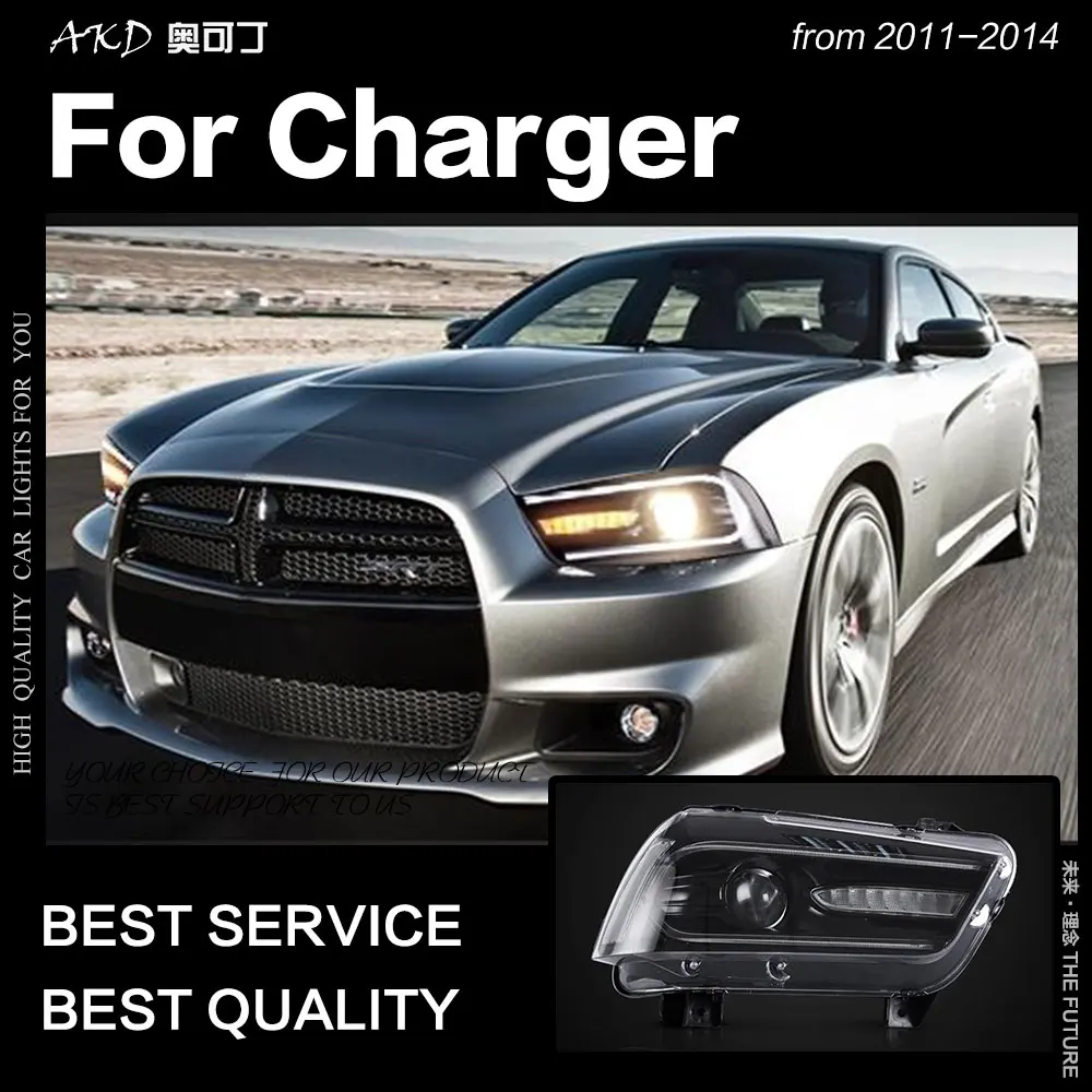 

AKD Car Styling for Dodge Charger Headlights 2011-2014 Charger LED Headlight Dynamic Signal Led Drl Bi Xenon Auto Accessories