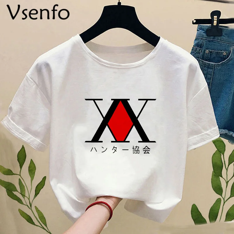 Janpanese Anime Sisso Hisoka T-shirt Women Casual Cartoon T-shirts Female Girls Camiseta Mujer Summer White Tee Shirt Plus Size