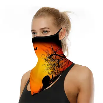 

Halloween Skull Party Scarves Mask Masquerade Mardi Gras Black Neck Scary Motorcycle Multifunction Headgear Masks