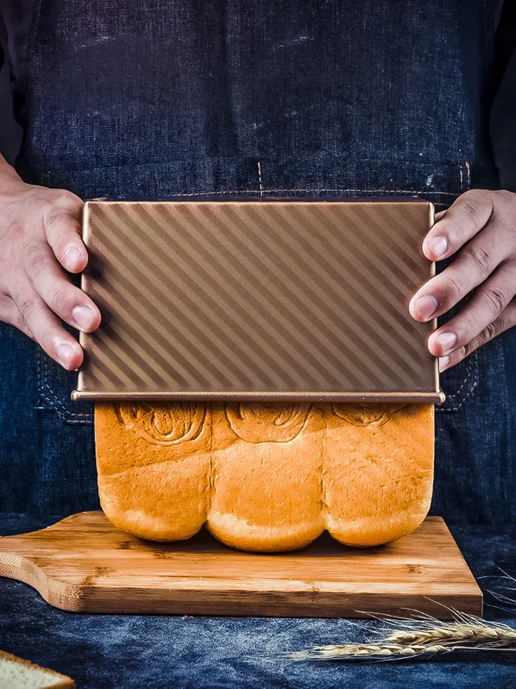 Форма для выпечки хлеба с крышкой, форма для выпечки торта, тостов, антипригарная коробка для тостов с крышкой, алюминиевая сталь, форма для выпечки хлеба