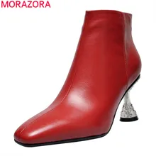 MORAZORA Новинка 2020 года брендовые зимние женские ботинки модная