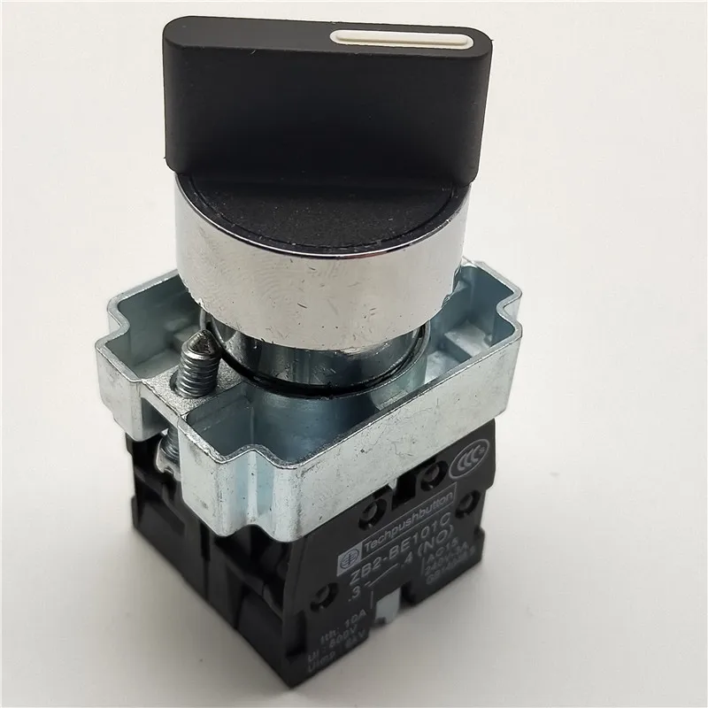 22 мм XB2-BD33 3 положения 2NO ручка переключателя 10A/415V переключатель выбора блокировки ZB2-BE101C двух дорог