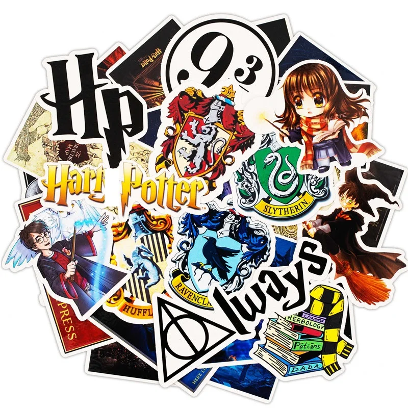 

50pcs Different Images Of HP Potter Movie Characters Stickers For Car Laptop Bicycle Motorcycle Notebook Waterproof Stickers
