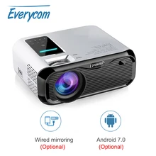 Everycom e500 mini projetor led 720p lcd android wifi opção portátil beamer suporte 1080p cinema de cinema em casa hdmi-compatível