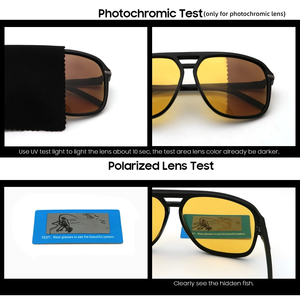 VIVIBEE, мужские фотохромные солнцезащитные очки ночного видения, меняющие цвет, желтые большие солнцезащитные очки, большие поляризованные очки