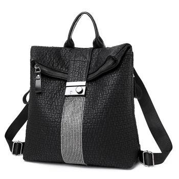 

Travel Women Backpack Novelty Zipper Large Capacity Casual PU Leather Fashion Luxury Shopping Waterproof Wear Resistant Soft