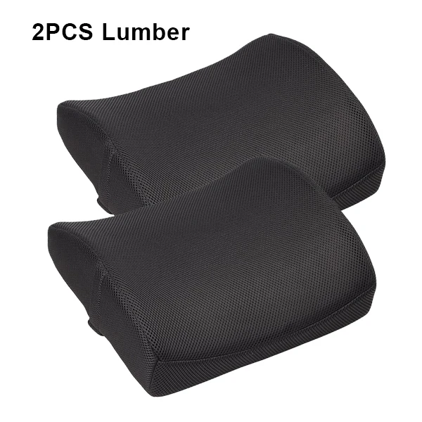 2 piece waist pillow Универсальный 3D всплеск памяти Поддержка Подушка моющаяся сетка ткань автомобиль стул Нижняя задняя подушка талии массажер авто аксессуары подушка в машину подушка под поясницу автомобильная подушка поясничный упор - Название цвета: 2 piece waist pillow