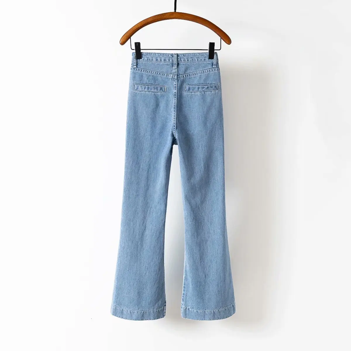 Синие обтягивающие джинсы с высокой талией, джинсовые расклешенные брюки, уличные женские брюки, европейская уличная одежда
