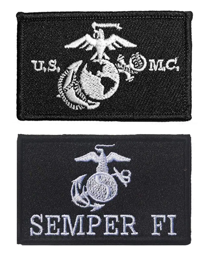 

Antrix 2 Pcs Tactical US Marine Corps Vows Semper Fi Applique Fastener Hook and Loop Military Badge Morale Patches for Backpacks
