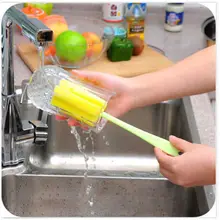Популярная губчатая щетка для детской бутылочки, чистящая чашка, стеклянный кухонный спонж для чистки посуды, инструмент для очистки детской пудинга, аксессуары для кистей