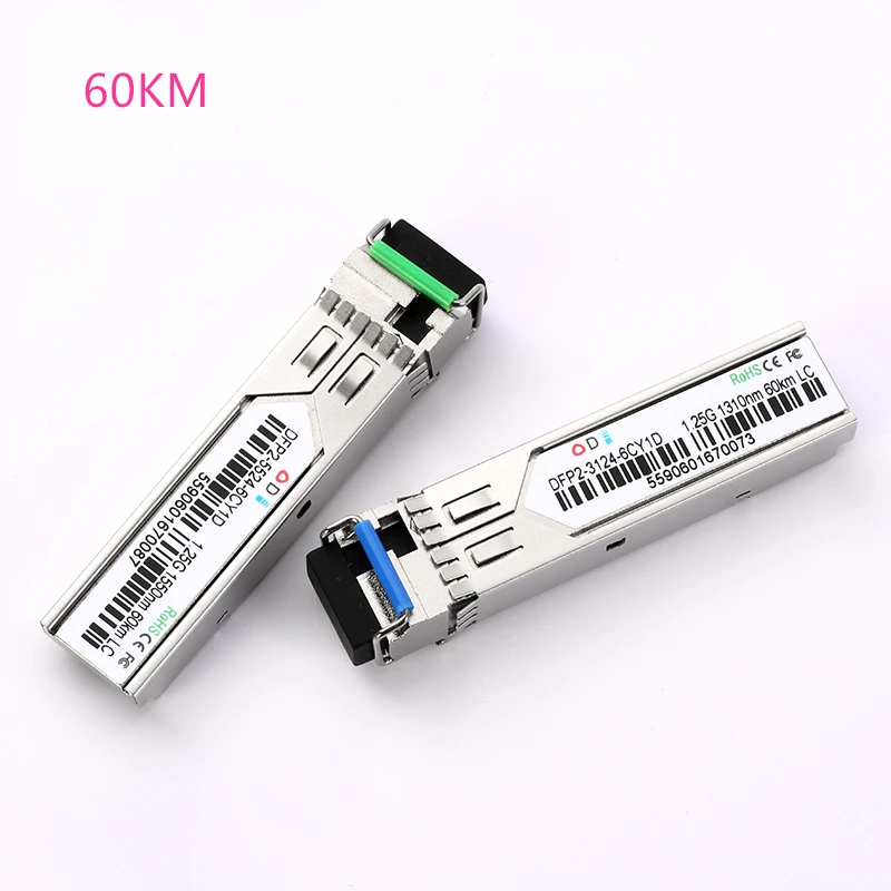 LC SFP Fiber optic module 1.25G LC 20/40/60/80/100KM 1310/1490/1550nm Single Fiber SFP Optical Module Transceiver FOR ONU OLT