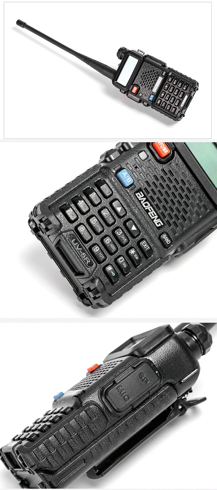 8 Вт BAOFENG UV-5R мощная рация 10 км Двухдиапазонная УФ 5R двухсторонняя радиостанция VOX фонарик портативное радио Amador VHF UHF