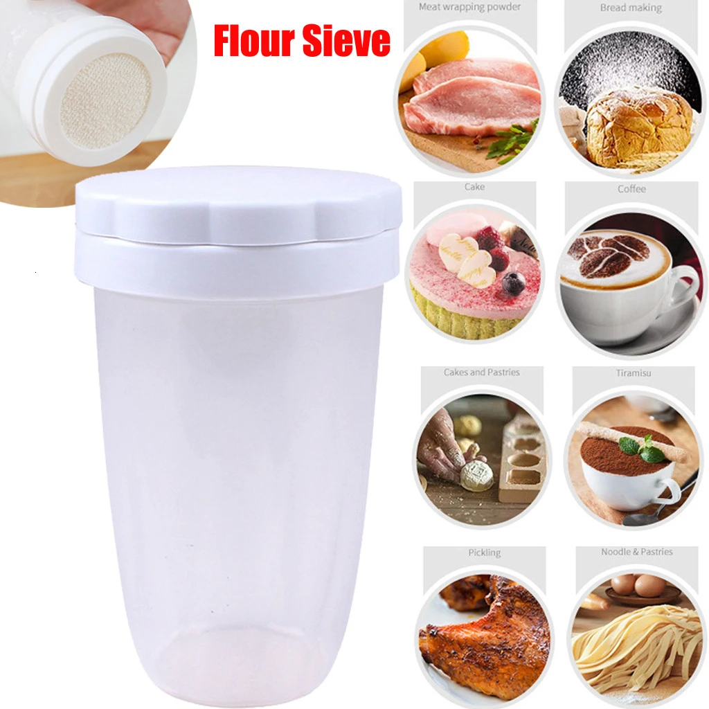 

Household Chocolate Shaker Icing Sugar Powder Flour Powder Cocoa Coffee Sifter Shaker with cover Bakeware Baking Supply Kitchen