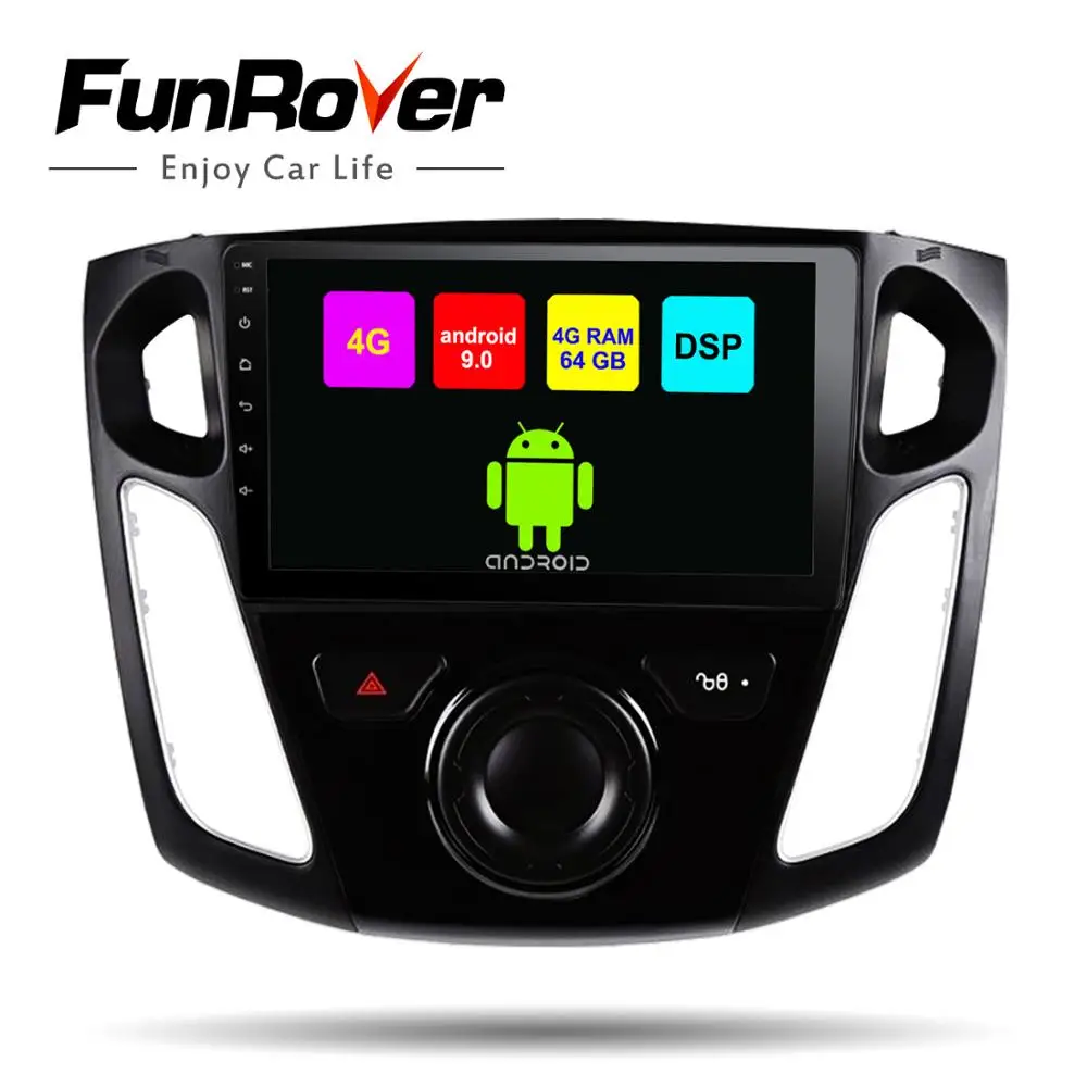 FUNROVER Octa 8 core Android 9 0 2 din Автомобильный Радио Мультимедийный dvd плеер для Ford Focus 2012 2015