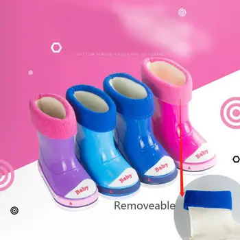 

Baby Rainboots Shoes Rubber Girls Boys Mid-calf Shoes Waterproof Anti-slippery PVC Rain Boots Children Water Shoes Baby D03279