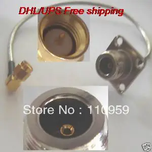DHL/EMS 100 шт N Женский Фланец к SMA Мужской прямоугольный припой RG402-A2