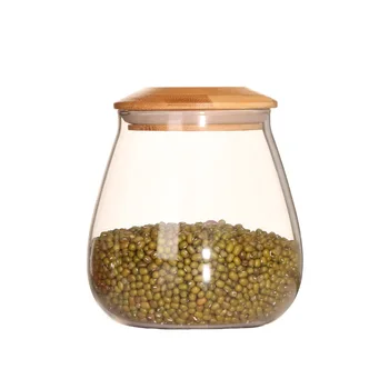 

Mushroom Shape Glass Jar Grain Canister Sealed Food Storage Container For Loose Tea Coffee Bean
