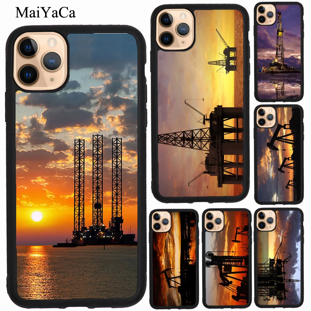 Drilling Oilfield At Sunset Case For iPhone 13 12 Pro Max mini 11 XS X XR SE 2020 6S 7 8 Plus Back Cover | Мобильные телефоны и