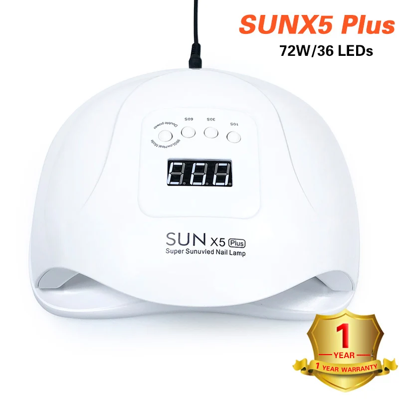 УФ-лампа SUN X5 Plus светодиодный светильник 72 Вт ЖК-дисплей 36 светодиодный s для отверждения гель-лака автоматический датчик таймер для маникюра УФ-Гибридная лампа - Цвет: SUN x5plus-white