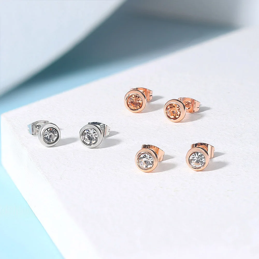 Earrings Women Rosegold Simple | Rose Gold Earrings Women | Earrings Rose  Gold Jewelry - Dangle Earrings - Aliexpress