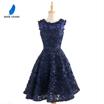

DEERVEADO New Arrival Knee Length Short Cocktail Dresses Women Special Occasion Dresses Cocktail Party Dress Gown T424