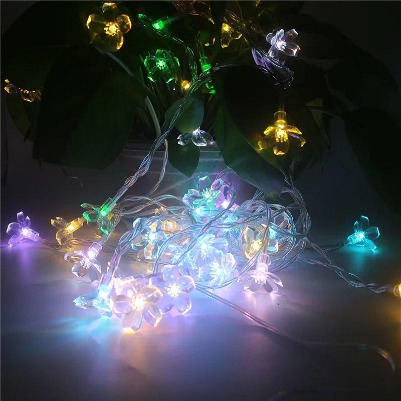 Гирлянды USB 10 м 60led персик вишня цветы Наружное Декоративное освещение Fariy Рождество Свадебные вечерние садовые огни