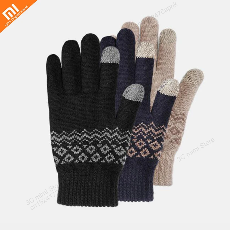 

xiaomi winter Men's and women's Plus velvet finger touch screen warm velvet gloves For IOS and Android Phone Tablet's Touching