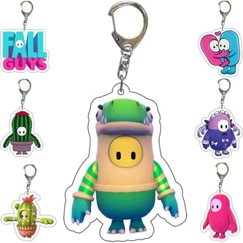 

Cute 3D Cartoon Game Fall Guys Keychain PVC Kids Keychain Fallguys Key Holder Keyring Car Bag Pendant Charms Fans Fashion Gift
