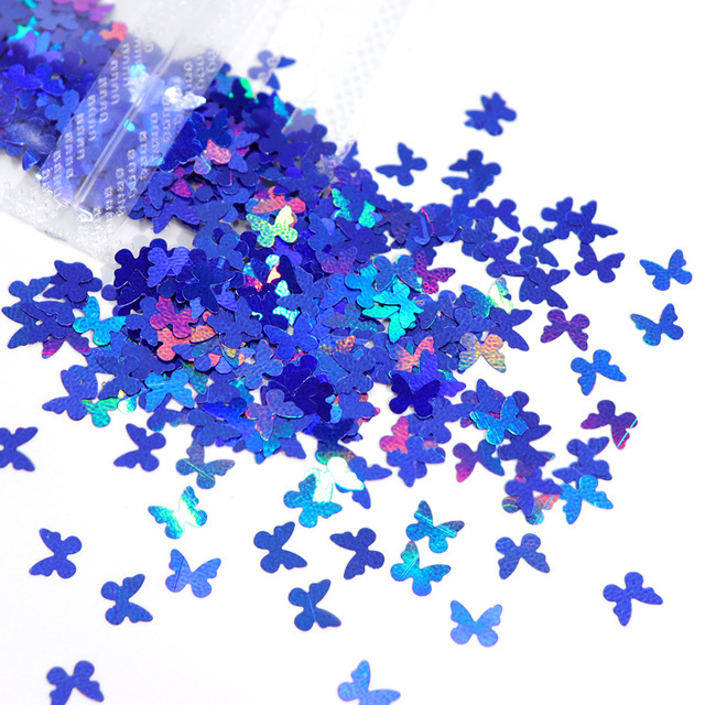 Pearly Butterfly Nail Sequin Glitter Flake Summer Nail Art Decorations Paillette French Polish Manicure Accessories 12 colors