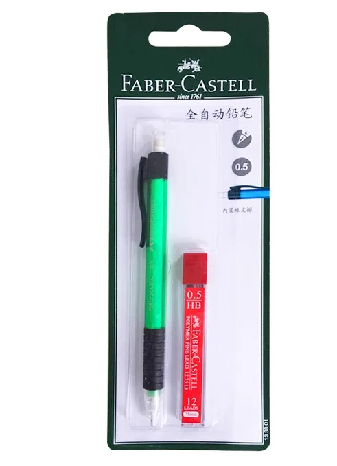 Faber-Castell 1338 полностью автоматические карандаши 0,5 мм пишущий карандаш набор 4 цвета на выбор канцелярские принадлежности для начальной школы с заправкой - Цвет: 1 Set Green