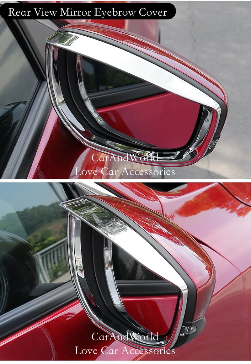 Для Mazda 3 Axela зеркало заднего вида, дождевик, крышка для бровей, боковая дверь, Формовочная рамка, хромированная отделка, автомобильные аксессуары