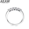 AEAW 18k Yellow Gold 0.1ct 3mm Total 0.5ctw DF Round Cut Engagement&Wedding Moissanite Lab Grown Diamond Band Ring for Women ► Photo 2/6