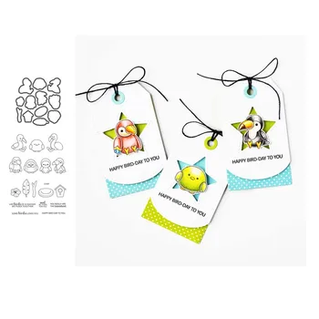 

Bird Metal Cutting Dies and clear stamps Stencils for DIY Scrapbook Photo Album Paper Card Decorative Embossing